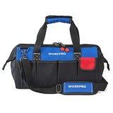 WORKPRO 18-inch Close Top Wide Mouth Storage Tool Bag with Adjustable Shoulder Strap, Sturdy Bottom WORKPRO