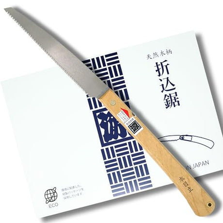 KAKUGEN JAPAN Natural wood handle folding saw Japan made lightweight knife-edge teeth 角源