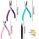 3Pcs Jewelry Pliers Jewelry Making Pliers Tools Kit with Needle Nose Pliers/Round Nose Pliers/Chain Nose Pliers Wire Cutters for Wire Wrapping URSKYTOUS