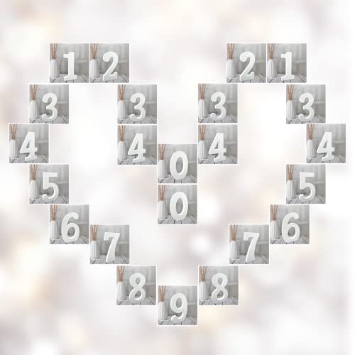 AOCEAN 6 Inch White Wood Numbers, Unfinished Wood Numbers for Wall Decor Decorative Standing Numbers Slices Sign Board Decoration for Craft Home - WoodArtSupply