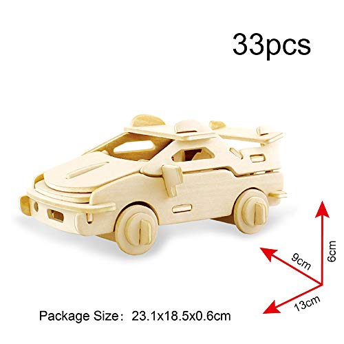Georgie Porgy 3D Wooden Puzzles for Kids Toys Construction Woodcraft Kits DIY Model Puzzle Kits Birthday Gifts Pack of 3 (Sports Cars Off-Road Georgie Porgy