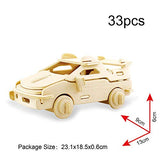 Georgie Porgy 3D Wooden Puzzles for Kids Toys Construction Woodcraft Kits DIY Model Puzzle Kits Birthday Gifts Pack of 3 (Sports Cars Off-Road Georgie Porgy
