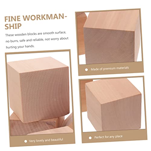 Kisangel 8 pcs Blocks Unfinished Wood dice Solid Cube Wood Block Blank Wood Squares Unfinished Pine Cubes Natural Wood Squares Blank Wood dice Kisangel