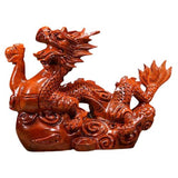 EXCEART 1pcs Wooden Chinese Fengshui Dragon Figurine Statue 10cm Mini 2024 Year of The Dragon Gift Chinese Zodiac Dragon Figurines Wood Hand Carved EXCEART