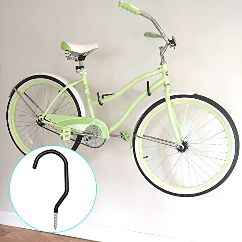 Menecor 12PCS Heavy Duty Bike Storage Hooks Bicycle Wall Mounted Hooks Large Screw Hooks for Wall,Ceiling Menecor