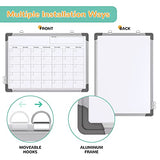 Small Monthly Calendar Dry Erase Whiteboard for Wall, 16" x 12" Magnetic Dry Erase Board, Hanging Double-Sided White Board, Portable Board for ABERLLS