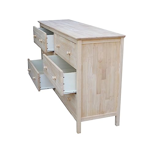 International Concepts Dresser with 6 Drawers, Unfinished IC International Concepts