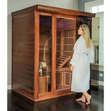 Radiant Saunas BSA1315 Cedar Elite 3-4 Person Infrared Sauna with 9 Carbon Heaters, Wood Blue Wave