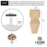 La Vane 6 inch / 15cm Wooden Furniture Legs, Set of 4 Carved Geometry Solid Wood Unfinished Replacement Bun Feet with Mounting Plate & Screws for La Vane
