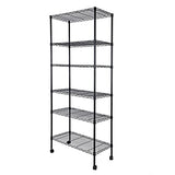 HealSmart Heavy Duty 6-Shelf Shelving with Wheels, with Hanging Hooks, Wire Shelving, Adjustable Storage Units, 29.92'' D x 13.98'' W x 71.65' H, 6 HealSmart