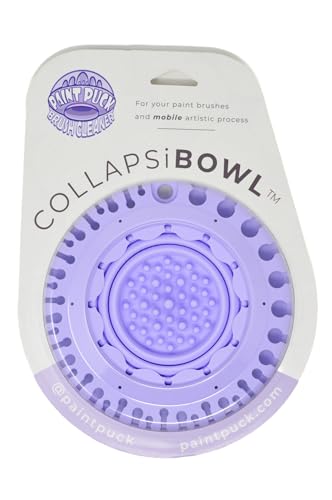 Collapsibowl Paint Brush Cleaner Rinse Cup (All-in-One) Fine Art, Studio, Classroom | Brushes Holder & Silicone Cleaning System for Acrylic,