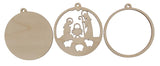 Nativity Scene Door Sign 3 Pieces Laser Cut Out Unfinished RND35 The Wood Shape Store