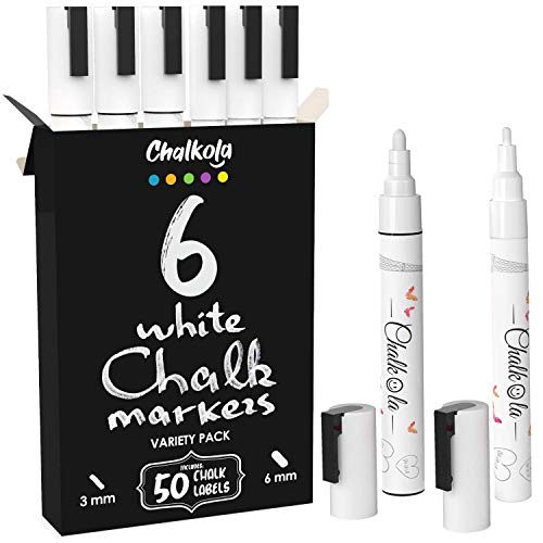 Chalkola 30 Markers 1mm + 4 white 3mm + 6 white Variety Markers Bundle - WoodArtSupply