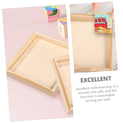 Unomor 8 Pcs Toys Puzzle Wooden Trays Unfinished Wood Serving Unfinished Wood Tray Unfinished Wooden Tray Toy Holder Wood Serving Tray Sundries Unomor