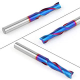 EANOSIC Upcut Spiral Router Bits 1/4 inch Shank, 1/4 inch Cutting Diameter Solid Carbide with Nano Blue Coating CNC Router Bits End Mill for Wood EANOSIC