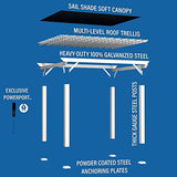 Backyard Discovery 12x10 ft Hawthorne White Galvanized Steel Pergola w/Soft Sail Shade, Spacious, Rust Resistant, UV Protection, Resist Winds Up to Backyard Discovery
