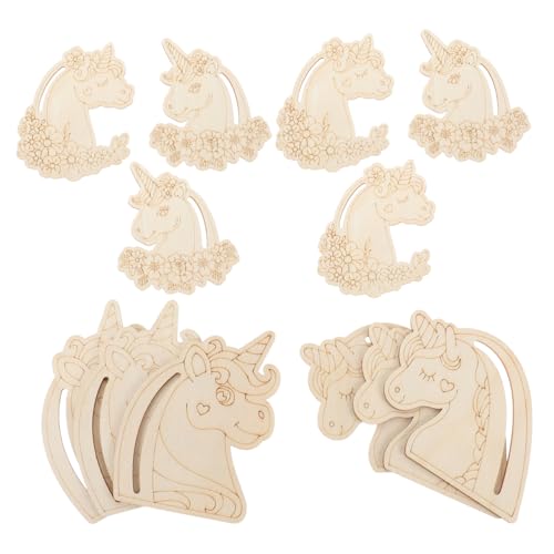 Vaguelly 12pcs Unicorn Chips Wooden Unicorn Slices Graffiti Wooden Slices Wood Plaque Wood Unicorn Crafts Nativity Ornaments Wooden Unicorn Shaped - WoodArtSupply