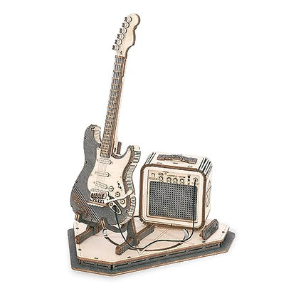 Rowood 3D Puzzles for Adults, DIY Wooden Model Kit for Adults to Build, STEM Electric Guitar Desk Toy Project for Kids, Birthday - WoodArtSupply