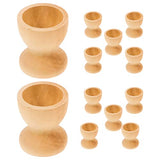 Kisangel 12pcs Unfinished Wood Easter Egg Stand Wooden Egg Cup Holders Wooden Egg Stands for Display(Wooden Egg Tray) Kisangel