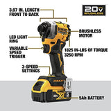 DEWALT DCF850P1 ATOMIC 20V MAX* 1/4 in. Brushless Cordless 3-Speed Impact Driver Kit DEWALT