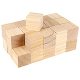 FUNSUEI 50 PCS 2 Inch Wooden Cubes, Unfinished Wood Blocks, Wood Blocks for Crafts, Carving, DIY Projects FUNSUEI