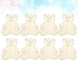 Ciieeo 40pcs Wooden Bear Shaped Cutouts Hanging Wood Bear Shape Clips Hanging Bear Ornaments with Hole Ropes for DIY Project Valentines Day Ciieeo