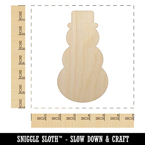 Snowman Winter Christmas Solid Unfinished Wood Shape Piece Cutout for DIY Craft Projects - 1/4 Inch Thick - 6.25 Inch Size - WoodArtSupply