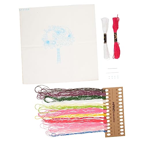 VILLCASE 4 Sets Cross Stitch Plant Embroidery Beginner Kit Kits Ring Accessories Unfinished Embroidery Decor Embroidery Kit Stitching Supply Toolkit VILLCASE