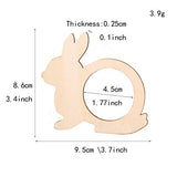 Qingmao 20 Pieces Rabbit Shape Wood Napkin Rings Easter Wooden Napkin Holders Rings Serviette Buckles for Easter Wedding Dining Table Decoration TANGDIAABBCC