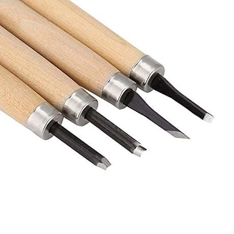 Wood Carving Tool, 4pcs Rubber Stamp Carving Knife Manual Sharpener for DIY Art Craft Carpentry Beginners Amateur (Number Two) HEEPDD
