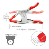 WORKPRO 8-pack Spring Clamps for Woodworking, 6-19/64 inch Large Steel Clamp Set, 2 inch Jaw opening, Nickel-plated, Heavy Duty Clips for Backdrops WORKPRO