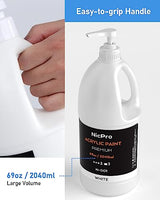 Nicpro White Large Acrylic Paint Set (69 oz, 2040 ml) Rich Art Painting Supplies Non Toxic for Multi Surface, Canvas, Wood, Leather, Fabric Stone Nicpro