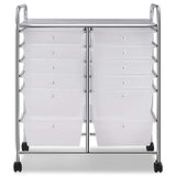 Giantex 12 Drawer Rolling Storage Cart Tools Scrapbook Paper Office School Organizer (White) Giantex