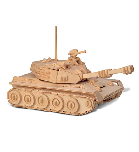 Puzzled 3D Puzzle Tank Wood Craft Construction Model Kit, Fun Unique & Educational DIY Wooden Army Toy Assemble Model Unfinished Crafting Hobby Puzzled