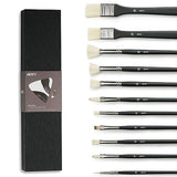 ARTIFY Oil Paint Brush Set - 11 Pieces | Professional Artist Paint Brush Set for Oil Painting | Natural Hog Bristle Brushes with an Additional Nylon ARTIFY art supplies