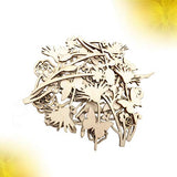 Happyyami 30pcs Wooden Flowers for Crafts Unfinished Wood Cutouts Wood Shapes Slices for DIY Wedding Birthday Party Favors Centerpieces (Assorted Happyyami