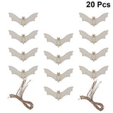 LIOOBO 20PCS Halloween Ghost Festival Decoration Props Puzzle Graffiti Wood Chip Bat Wooden Pendant for Arts and DIY Crafts Creative Decorations LIOOBO