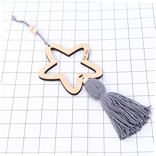 PartyKindom 2pcs Unfinished Wood Stars Baby Room Hanging Ornament Star Ornament Nursery Star Decor Ceiling Decor PartyKindom