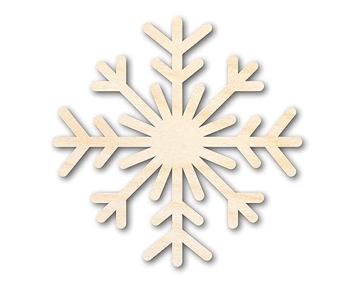 Unfinished Wood Snowflake Shape | Winter Decor | DIY Craft Cutout | up to 24" DIY 8" / 1/4"