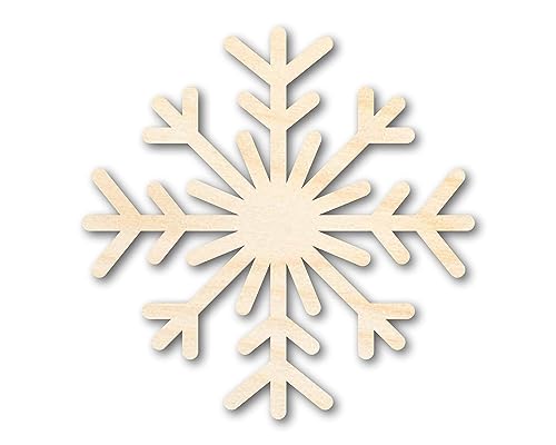 Unfinished Wood Snowflake Shape | Winter Decor | DIY Craft Cutout | up to 24" DIY 18" / 1/2" 24 Hour Crafts