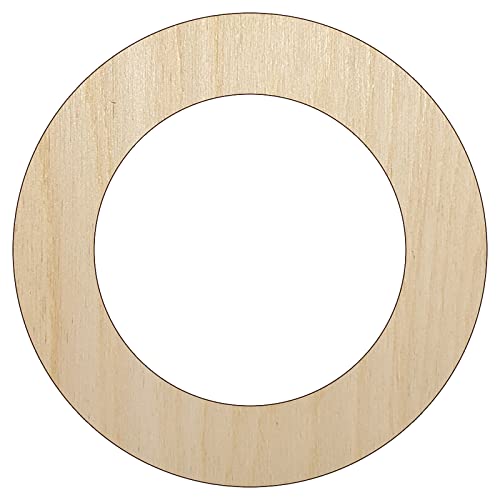 Circle Outline Unfinished Wood Shape Piece Cutout for DIY Craft Projects - 1/8 Inch Thick - 6.25 Inch Size Sniggle Sloth