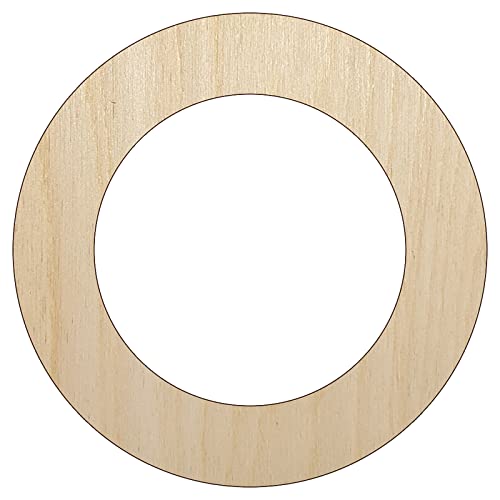 Circle Outline Unfinished Wood Shape Piece Cutout for DIY Craft Projects - 1/8 Inch Thick - 6.25 Inch Size