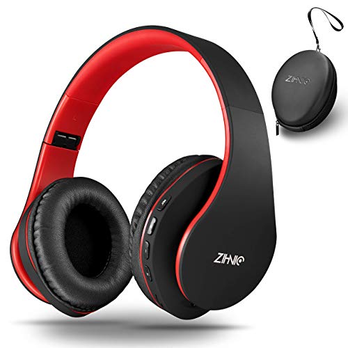 ZIHNIC Bluetooth Headphones Over-Ear, Foldable Wireless and Wired Stereo Headset Micro SD/TF, FM for Cell Phone,PC,Soft Earmuffs &Light Weight for ZIHNIC