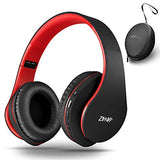 ZIHNIC Bluetooth Headphones Over-Ear, Foldable Wireless and Wired Stereo Headset Micro SD/TF, FM for Cell Phone,PC,Soft Earmuffs &Light Weight for ZIHNIC