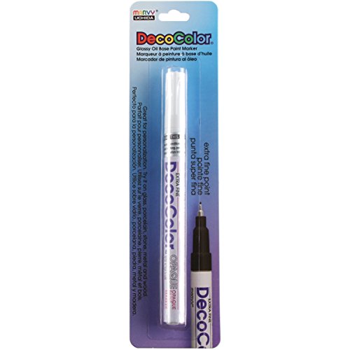 Uchida Marvy Deco Color Extra Fine Opaque Paint Marker Art Supplies, White - WoodArtSupply