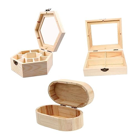 COHEALI 3pcs Wooden Box Ring Organizer for Jewelry Ear Ringing Jewelry for Women Portable Jewelry Organizer Jewelry Case Organizer Diy Ring Jewelry COHEALI