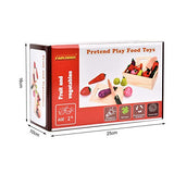 CARLORBO Wooden Play Food for Kids Kitchen - Toys Food Vegetables and Fruit for 2 Year Old Boys Girls Role Pretend Play Early Education Montessori CARLORBO