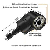 CIGOTU Right Angle Drill Adaptor,4-in-1 Impact Drill Bit Extension,360° Rotatable 1/4 3/8 1/2" Impact Grade Socket Adapter Set,105 Degree Angle CIGOTU
