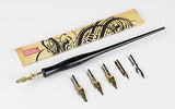 Speedball Calligraphy Pen Set - 1 Penholder w/ 4 Nibs, 2 Pen Tips Speedball