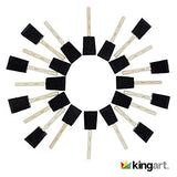 KINGART 241-25 Foam 25 Pc. Value Pack 1" Brush Set, Short Wood Handle, for Oil, Acrylic & Watercolor Paint, Great for Crafts, DIY Home Projects, KINGART